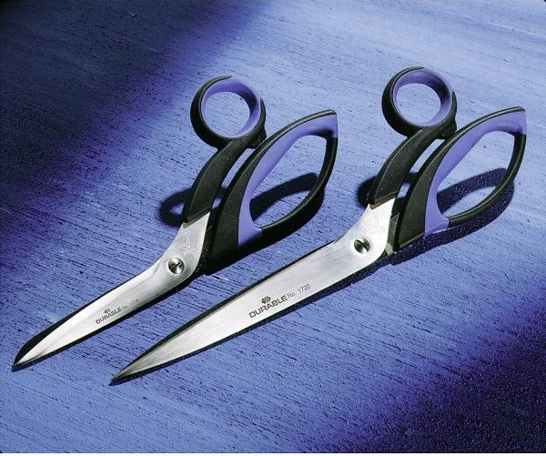 Gërshërë Durable 171801, 21cm, çelik inoksi, ngjyrë zezë/blu