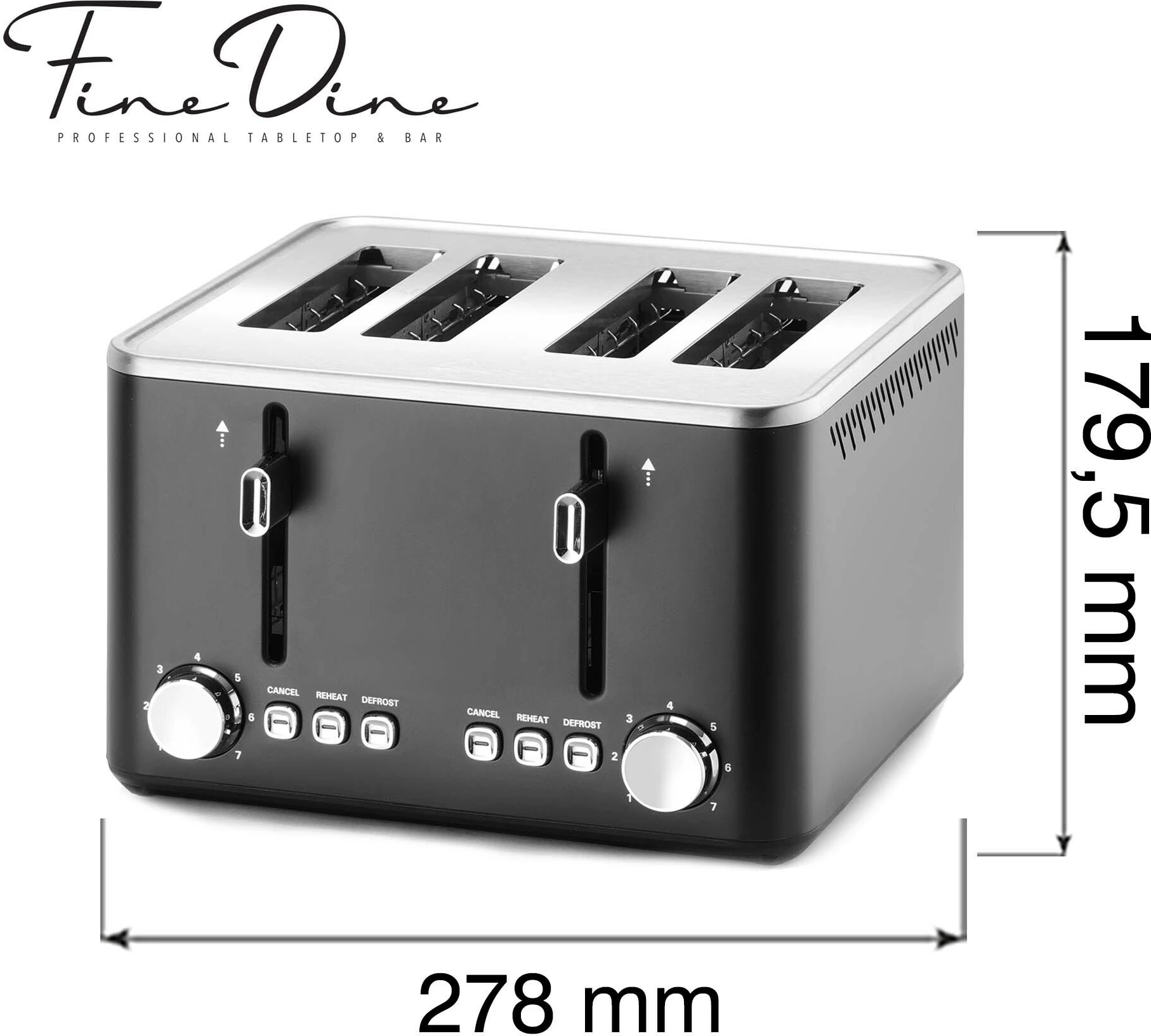 Toster buffet Fine Dine Rapido 4-fetash 1750W, zi/inoks