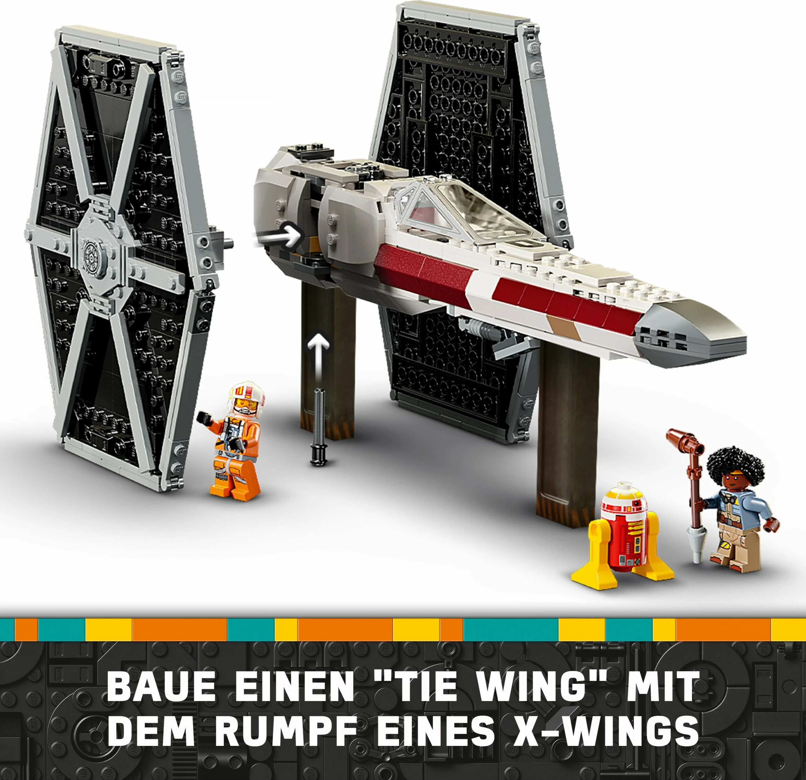 Set ndërtimi LEGO TIE Fighter & X-Wing Mash-up, 1063 copë, shumëngjyrësh