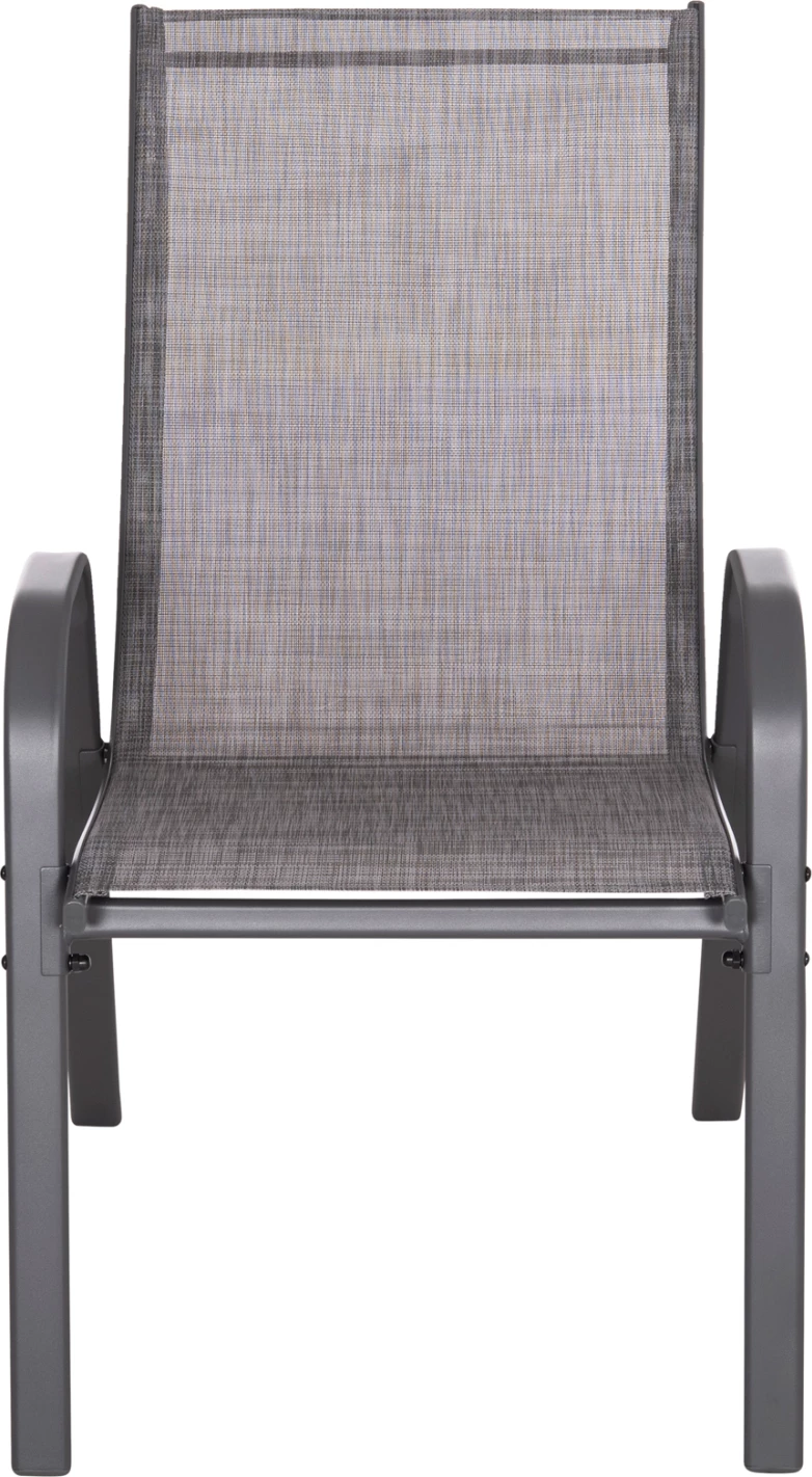 Karrige për jashtë LEON, kornizë metali gri & tekstilene, set prej 4 copash, 55x70x91H cm