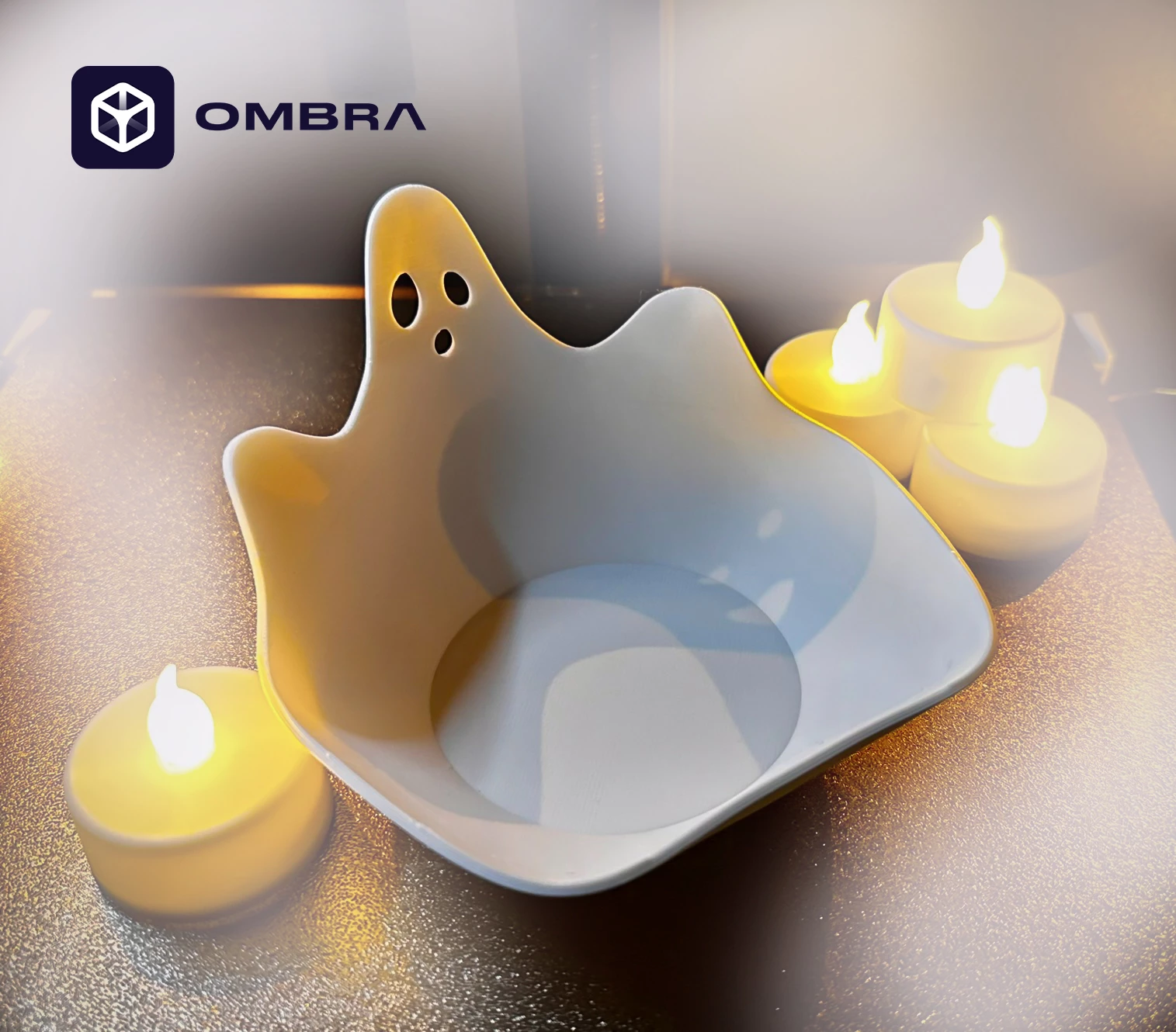 Enë Mbajtëse Dekorative për Halloween (Ghost Plate) - e bardhë