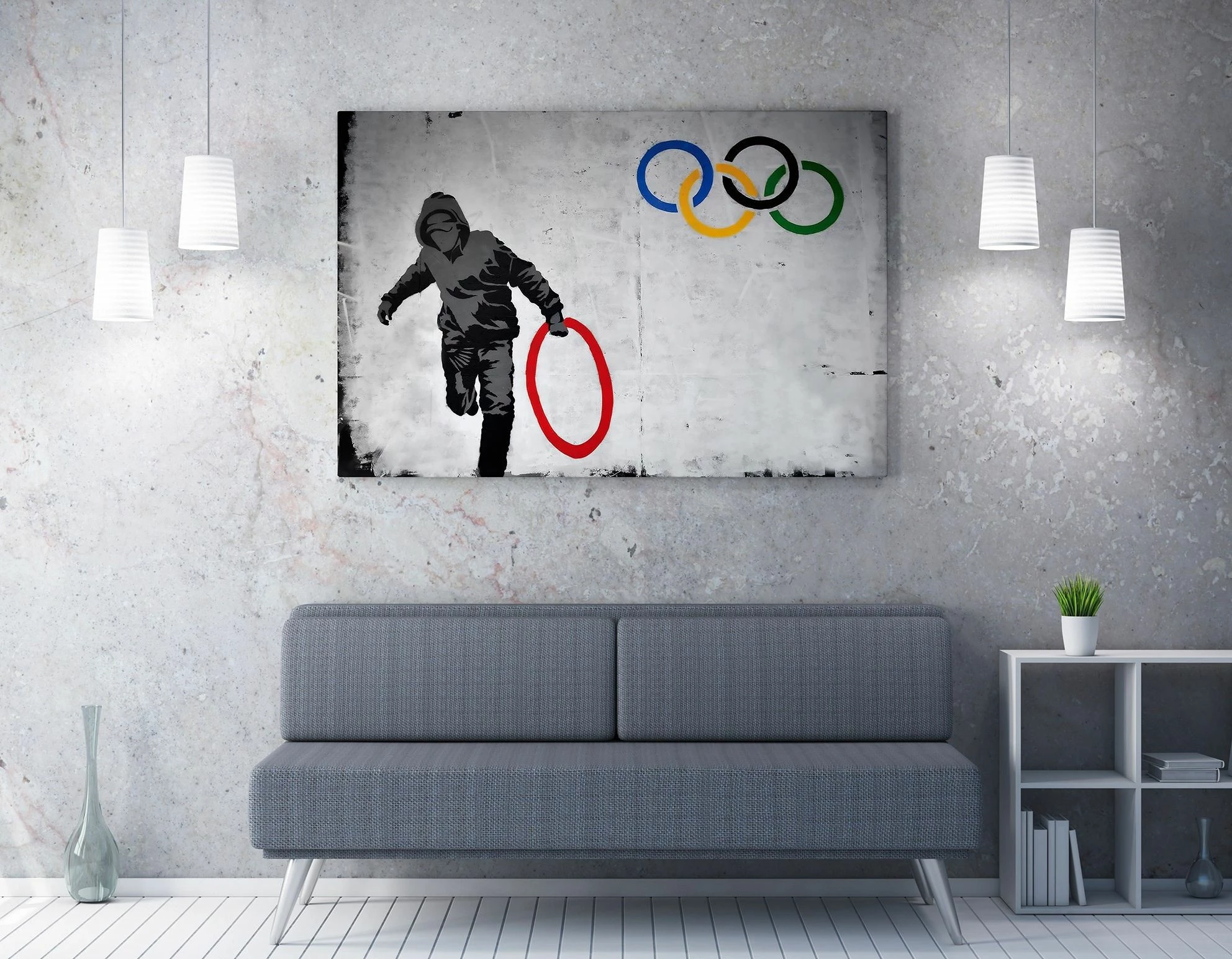 Pikturë dekorative në kanavacë, Banksy, shumëngjyrëshe, WY118, 50x70cm