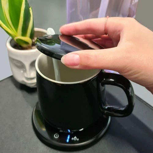 Ngrohës elektrik për filxhan Ruhhy 22125, kupa 400 ml me kapak + lugë, timer 1-9 h, 40/60°C, e zezë