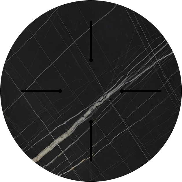 Sipërfaqe tavoline Relian, pamje mermeri të zi, HPL, D60cm, trashësi 12mm