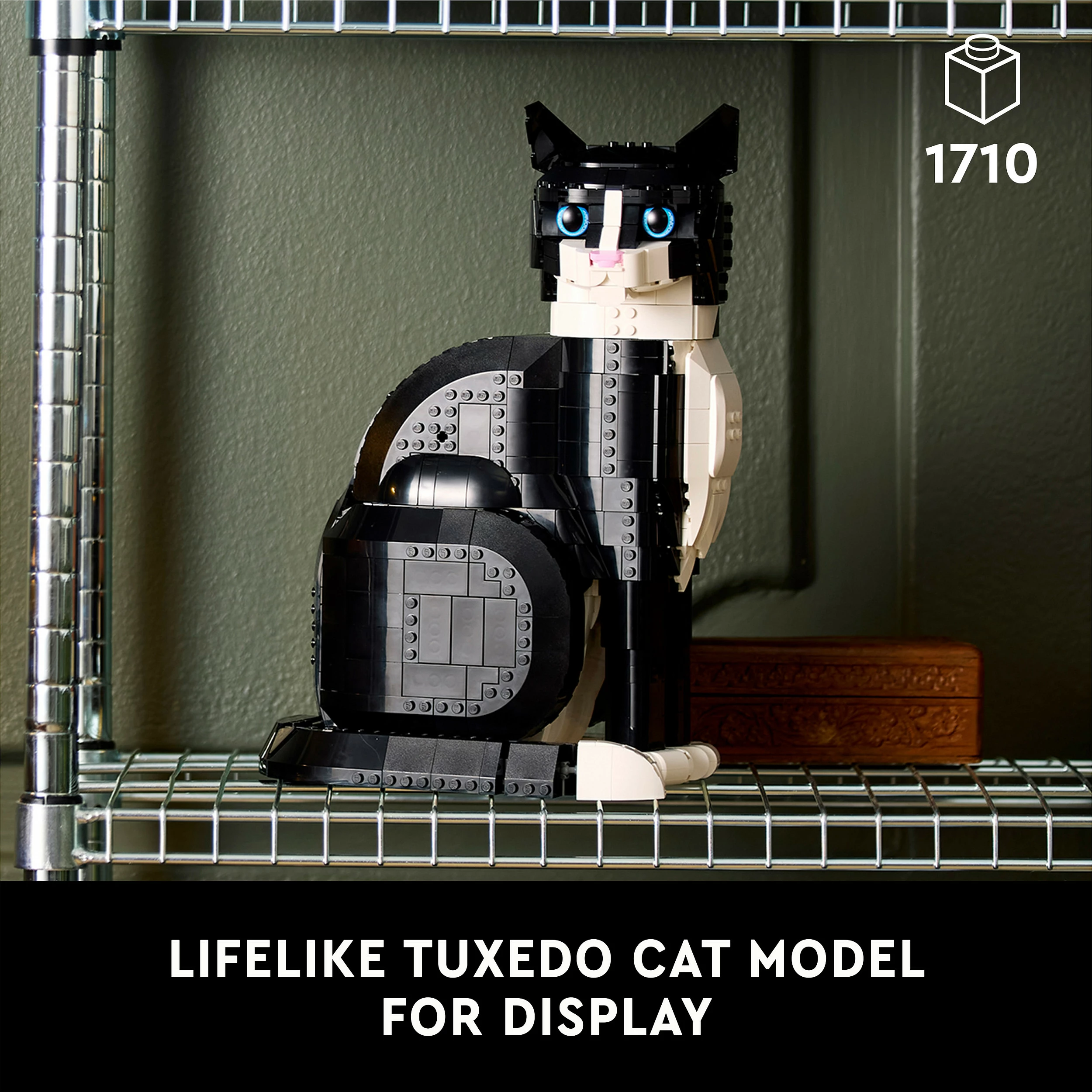 Set ndërtimi LEGO Ideas Tuxedo Cat 21349, 1710 pjesë, 18+, zi/bardhë