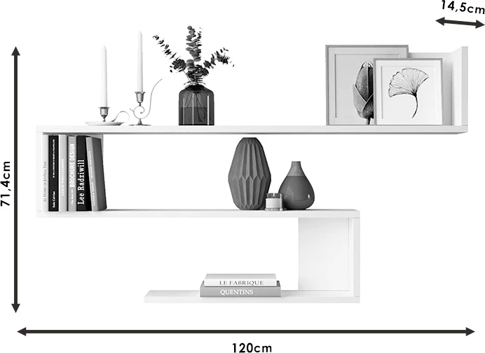 Raft muri Belinda, ngjyrë sonoma, 120x14.5x71.4 cm