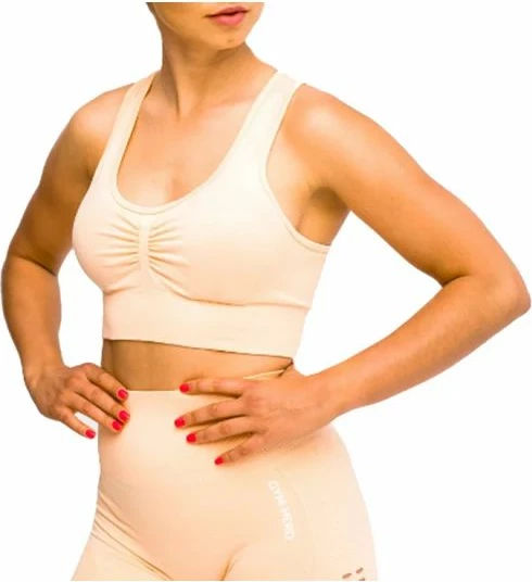 Sportive për femra GymHero, California Cute Bra, ngjyrë krem