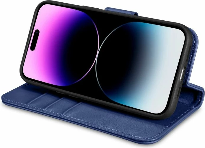 Mbrojtëse portofol për iPhone 14 Pro Max iCarer WMI14220728, lëkurë, kaltër [Ngjyra: Kaltër]