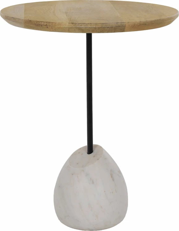 Tavolinë anësore PILEA 46, natyrale e bardhë, 46x46x58