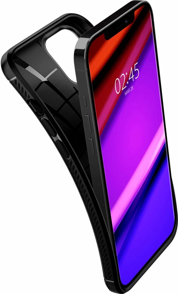 Mbështjellës Spigen Rugged Armor për iPhone 12 / iPhone 12 Pro, Matte Black