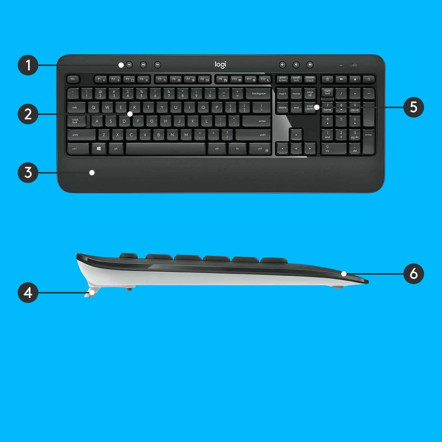 Tastierë dhe maus Logitech MK540 Advanced, Wireless, USB, QWERTZ, E zezë, E bardhë