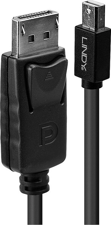 Kabllo Mini DisplayPort në DisplayPort LINDY, 2m, DP 1.2, 2560x1600, e zezë