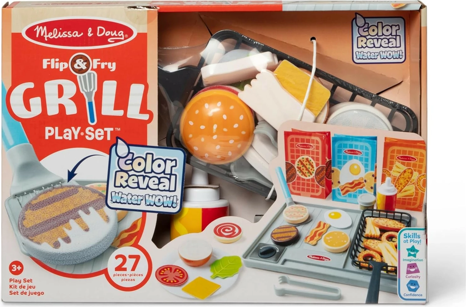 set loje grill me ngjyra me ujë Melissa & Doug Water WOW! Flip & Fry, MPN 6074893, 27 copë, multicolor