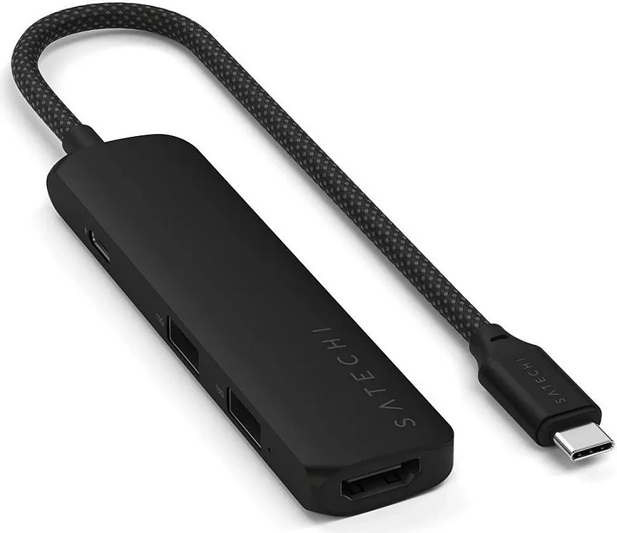 Hub USB-C Satechi ST-P4SK, 4-në-1, i zi