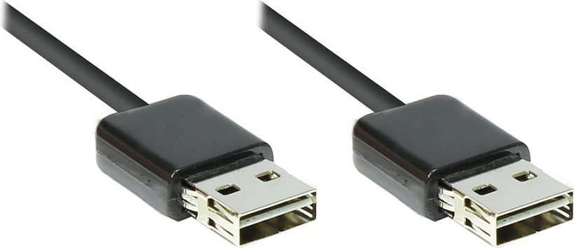 Kabllo USB GoodConnections EASY A-A, USB 2.0, 2m, e zezë