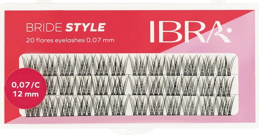 Kllastera për qerpikë Ibra Bride Style 12mm për femra, e zeza, 36 copë