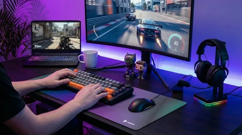 Tastierë magnetike Savio Astral, 75%, Outemu White Jade, RGB, USB-C kabllo e shkëputshme, gri-zi