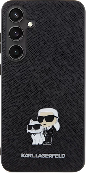 Mbështjellës Karl Lagerfeld Saffiano Karl&Choupette Pin për Samsung Galaxy S24+ S926, i zi