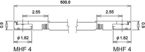 Kabllo antene RF DeLOCK 89646, MHF IV/HSC MXHP32 në MHF IV/HSC MXHP32, 0.5 m, 50 Ω, e zezë/ari