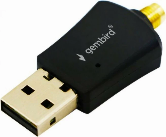 Adapter WiFi USB Gembird WNP-UA300P-02, 300 Mbps, me antenë të jashtme, i zi