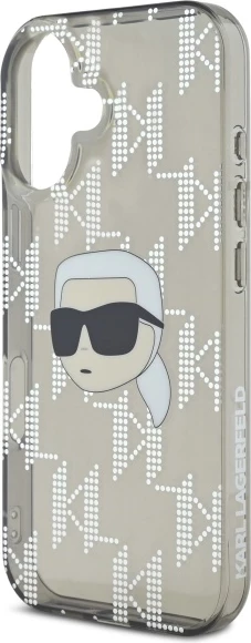 Mbështjellës Karl Lagerfeld IML Karl Head Electroplated për iPhone 16, Zi