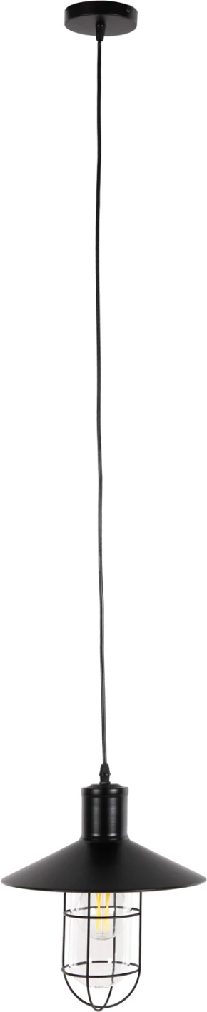 Llambë varëse tavani FH4119 metal-qelq, e zezë, Φ26x125H cm