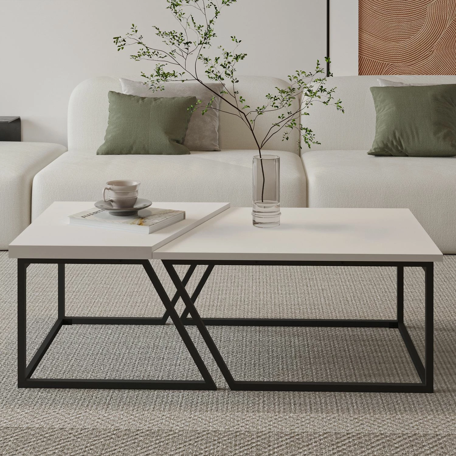 Set tavolinash kafeje Skye Decor, Verona P0024623, e bardhë