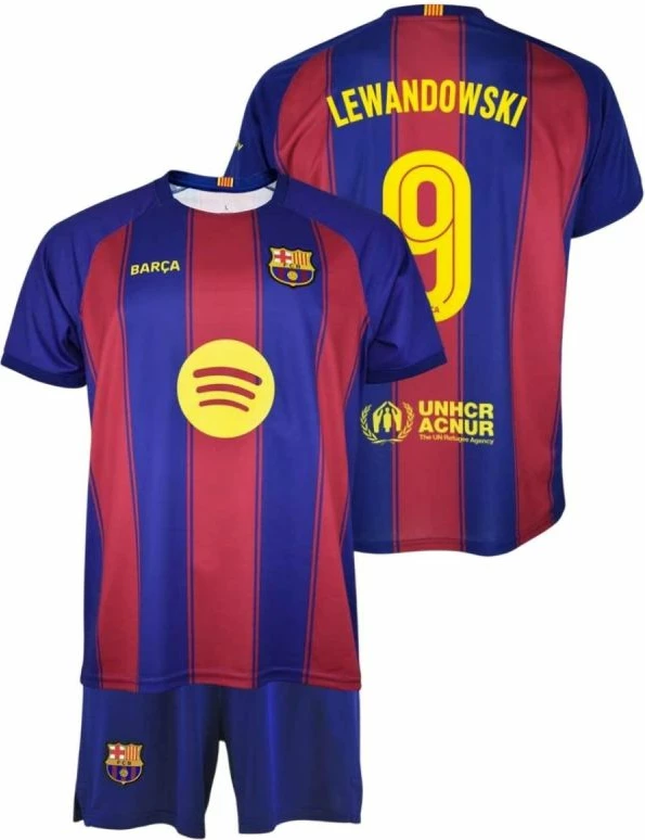 Set tifozësh për fëmijë FC Barcelona Lewandowski, kuqe/kaltër [Madhësia: 140]