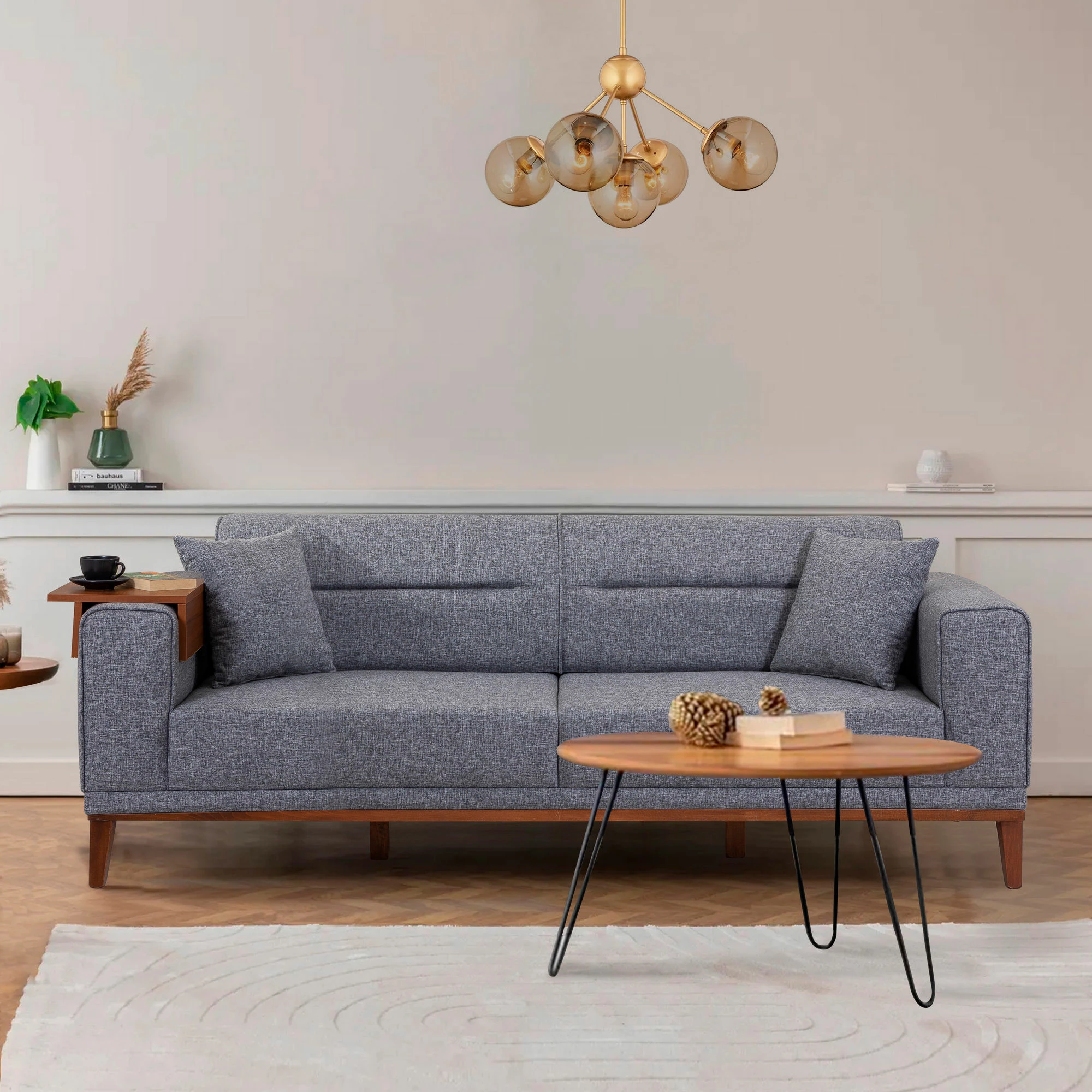 Set divan-krevat Atelier del Sofa, Liones, ngjyrë gri e errët