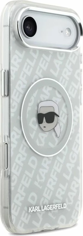 Kapak telefoni Karl Lagerfeld IML Karl Head Logo MagSafe për iPhone, gri