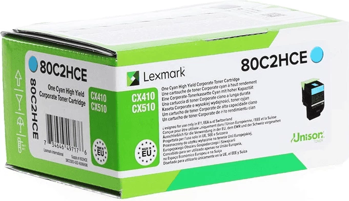 Toner, Lexmark, 80C2HCE 802HC, rendiment i lartë 3000 faqe XXL, cyan