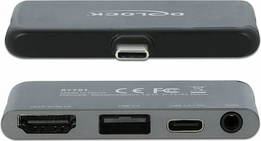 Docking station mini DeLOCK për iPad Pro, USB-C, HDMI 4K 60Hz, PD 100W, gri