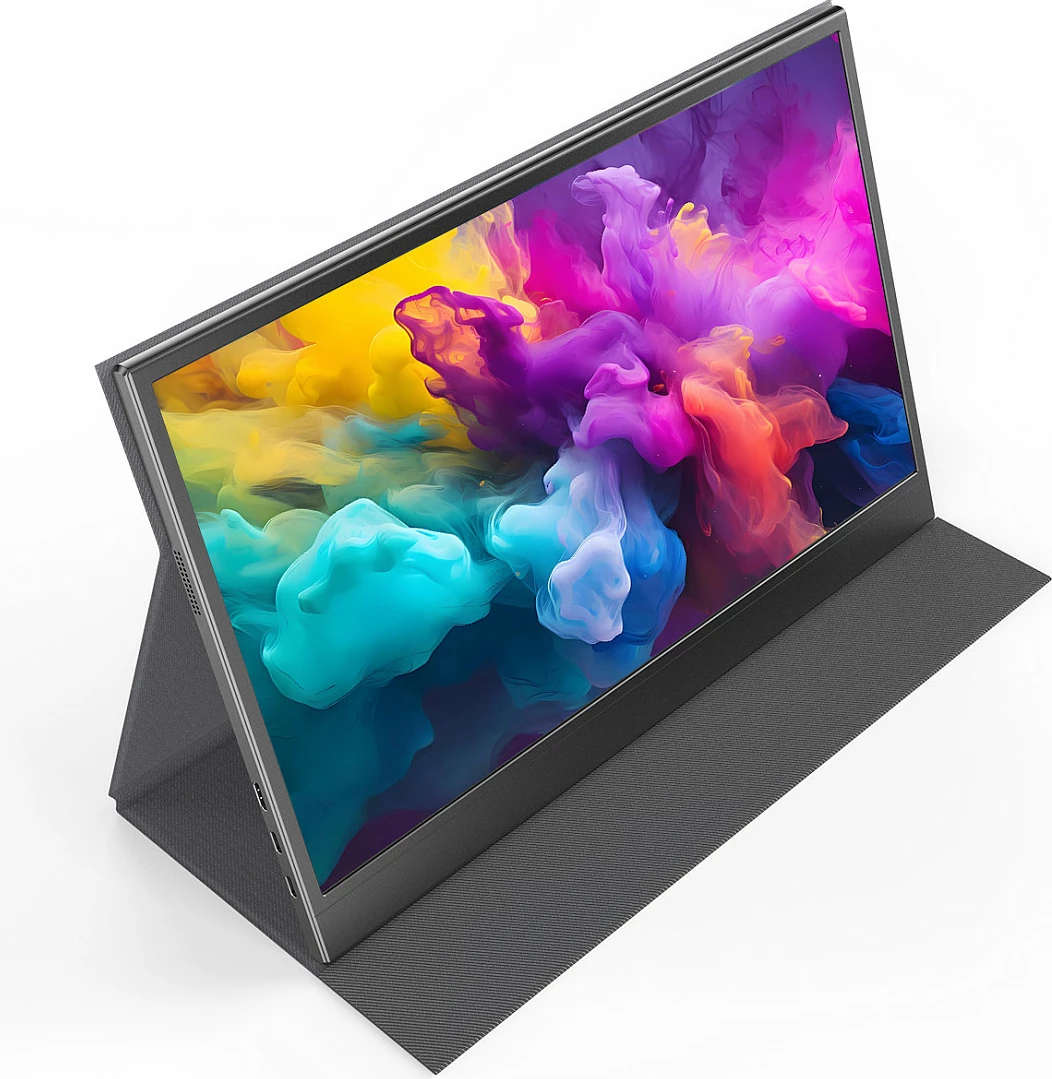 Monitor portativ Denver PMO-15604, 15.6", Full HD IPS, HDR, VESA, altoparlantë, gri e errët