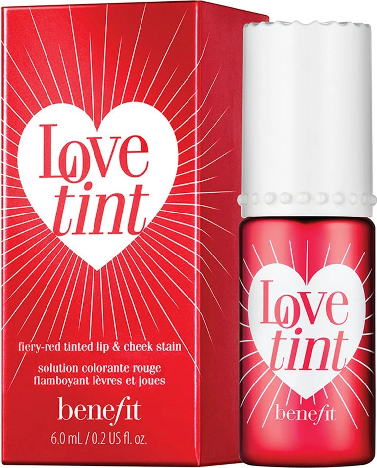 Blush likuid për buzë dhe faqe Benefit Lovetint për femra, e kuqe e zjarrtë, 6ml