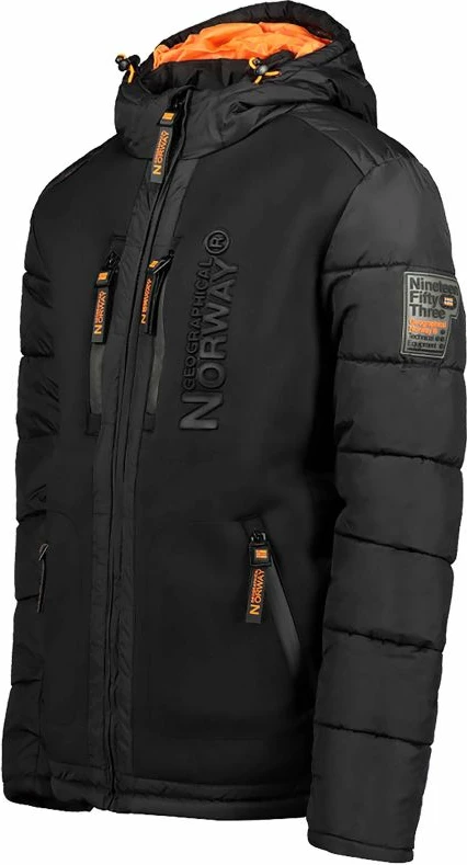 Jakne për meshkuj Geographical Norway BEACHWOOD BLACK-FORANGE DB 068 BS4, e zezë