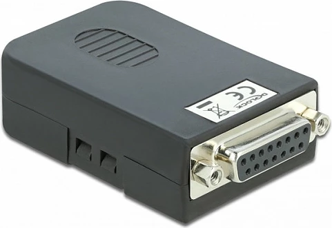 Adapter terminal bllok DeLOCK Sub-D15 femër në terminal bllok 16-pin, me kasë, i zi