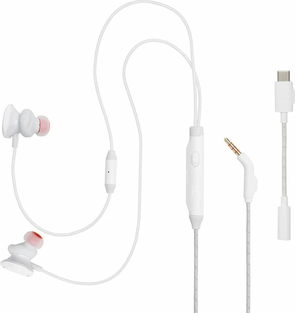 Kufje gaming në vesh (in-ear) me kabllo USB-C JBL Quantum 50C, me mikrofon, të bardha
