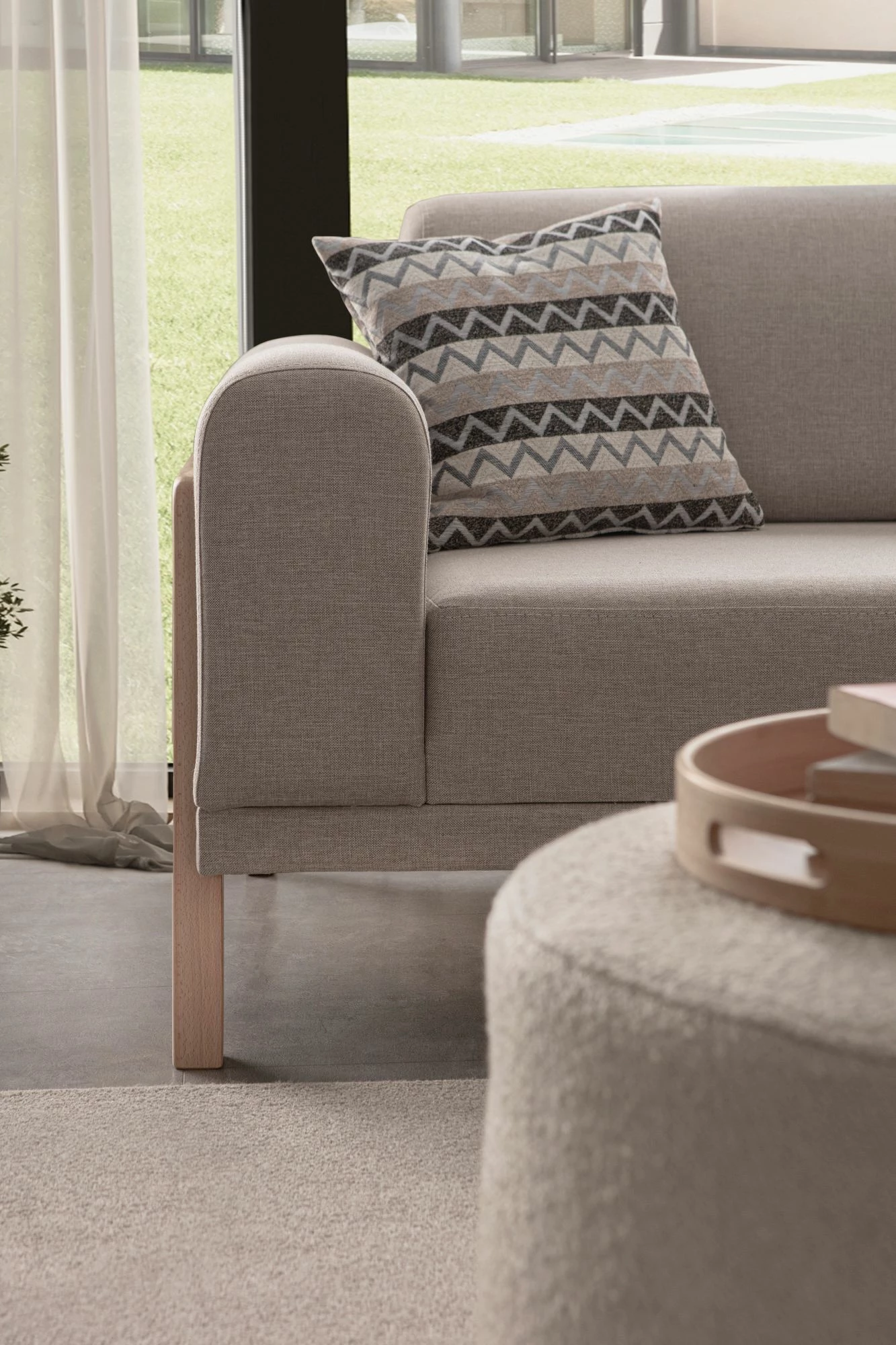 Këndare Atelier del Sofa, latte relax, e djathtë, krem