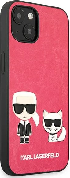 Mbështjellës Karl Lagerfeld KLHCP13SPCUSKCP për iPhone 13 mini 5.4", fuksia, hardcase Ikonik Karl & Choupette