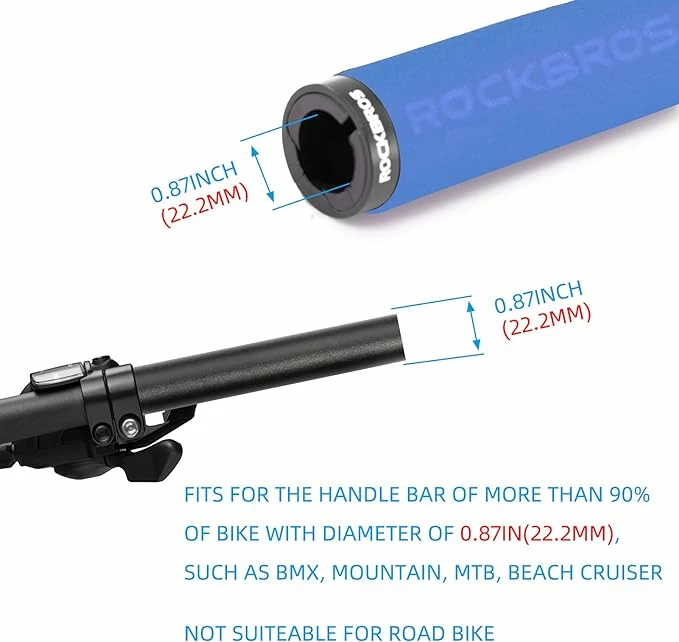 Doreza timoni për biçikletë Rockbros BT1001BLBK, sfungjer, blu e zezë