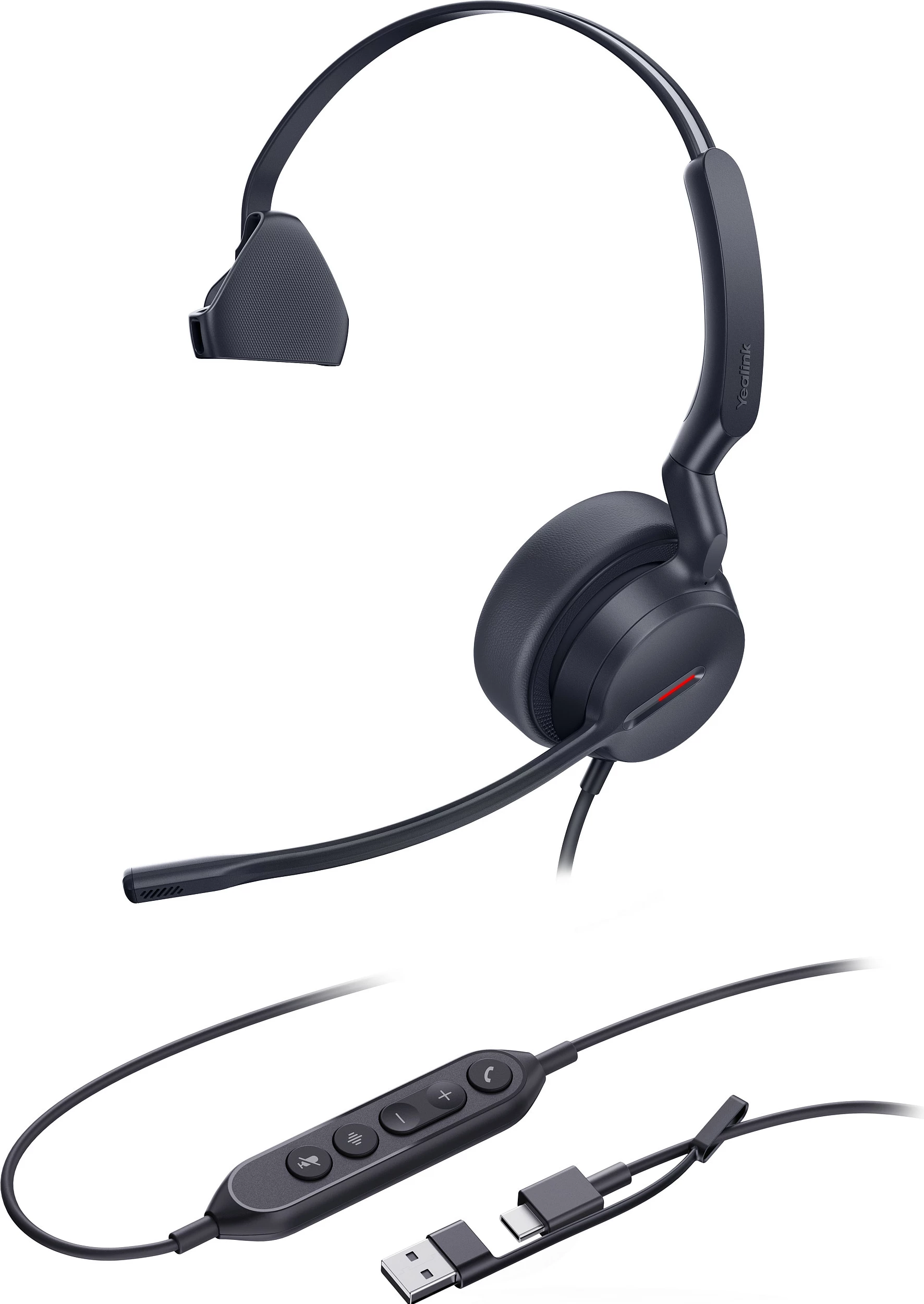 Kufje Yealink UH44 Mono, USB-C/USB-A, të zeza