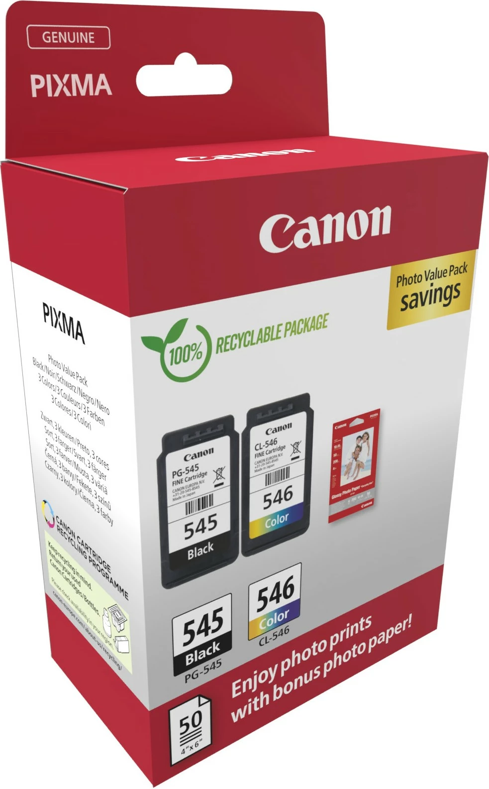 Toner Canon 8287B008, 8 ml, 2 copë, 180 faqe, Photo value pack