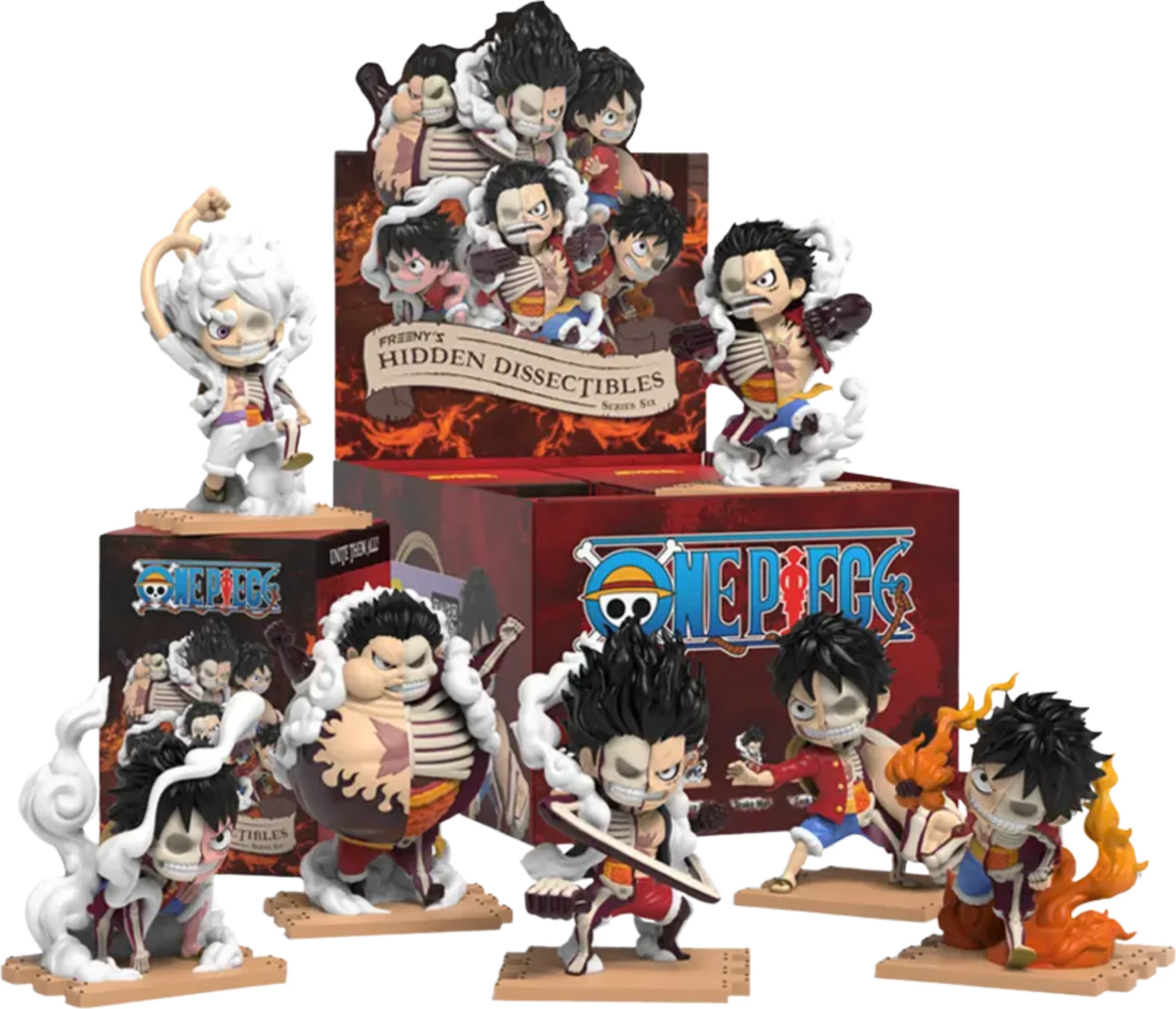 Figurinë koleksionuese Mighty Jaxx Freeny’s Hidden Dissectibles: One Piece Luffy’s Gears Edition, vinyl 10 cm, blind box (1 copë)