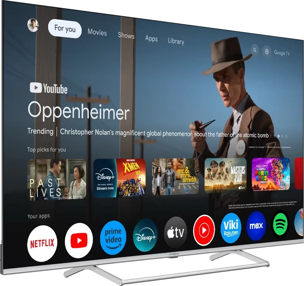 Smart TV STRONG SRT65UG8773C, 65 inç, QLED, 4K Ultra HD, Wi-Fi, argjendtë