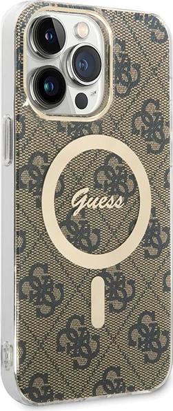 Mbështjellës Guess 4G MagSafe për iPhone 15 Pro Max, Kafe