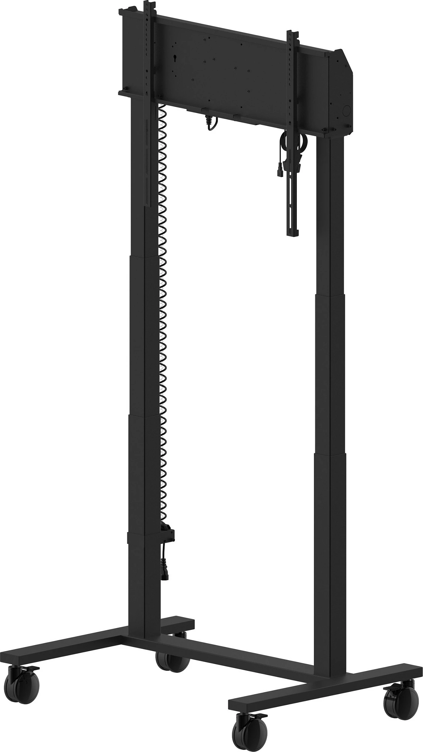 Stativ dyshemeje me rrota iiyama Rollwagen, VESA 800x600, rregullim elektrik lartësie 850-1800mm, 55"-105", 120kg, i zi