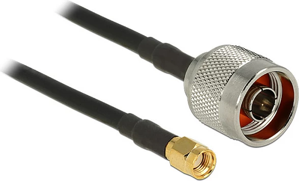 Kabllo antene RF DeLOCK 88939, CFD200, 1.5 m, RP-SMA, 50Ω, e zezë