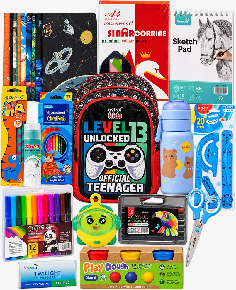 School Combo për Djem – Set i Kompletuar Shkollor