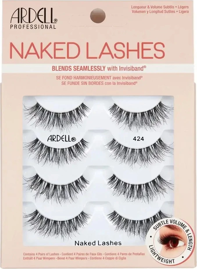 Qerpikë të rremë Ardell Naked Lashes 424 për femra e zezë 4 copë