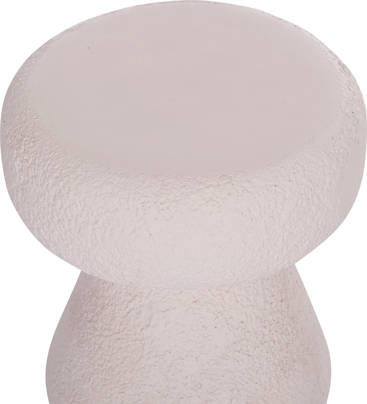 Stool i rrumbullakët INTERON, fibër-cement, ngjyrë e bardhë, FH18171.02, Φ34x39cm